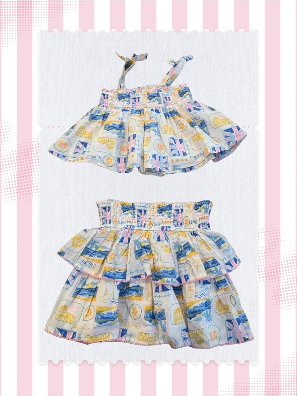 Haute Hippie Girls Travel Multi Tiered Skirt Set Sz 4